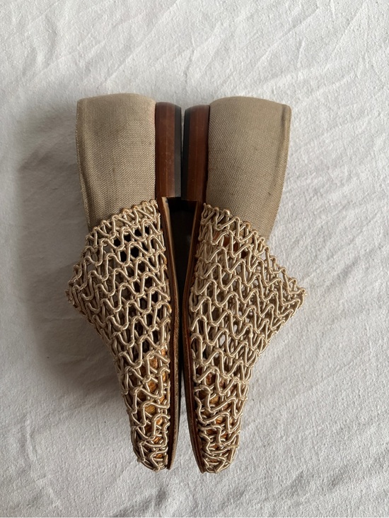 Nordstrom Shoes - Nordstrom Natural Beige Woven Mule Flats